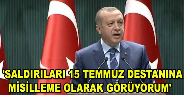Erdoğan: 'Saldırıları 15 Temmuz destanına misilleme olarak görüyorum'