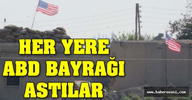 Her yere ABD bayrakları astılar.