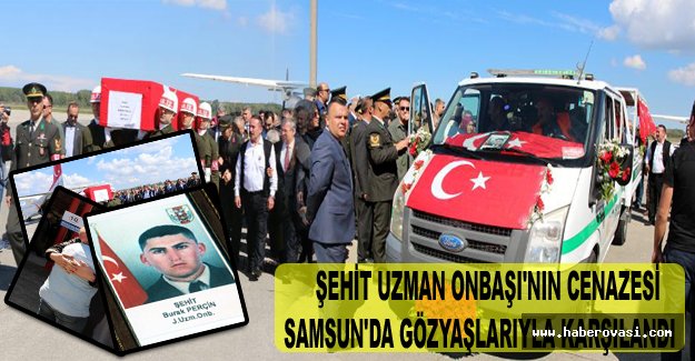 Şehit Uzman Onbaşı'nın cenazesi Samsun'da gözyaşlarıyla karşılandı
