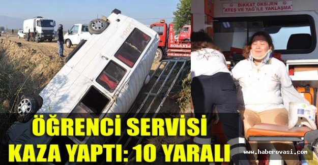 Öğrenci servisi kaza yaptı: 10 yaralı.