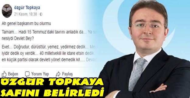 ÖZGÜR TOPKAYA SAFINI BELİRLEDİ