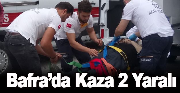 Bafra'da kaza 2 yaralı