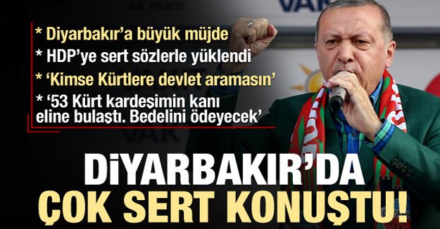 Erdoğan Diyarbakır'da sert konuştu