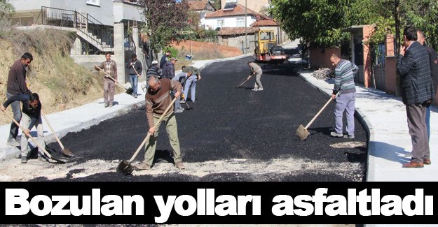 Bozulan yolları asfaltladı