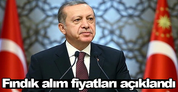 Erdoğan Fındık alım fiyatlarını açıkladı