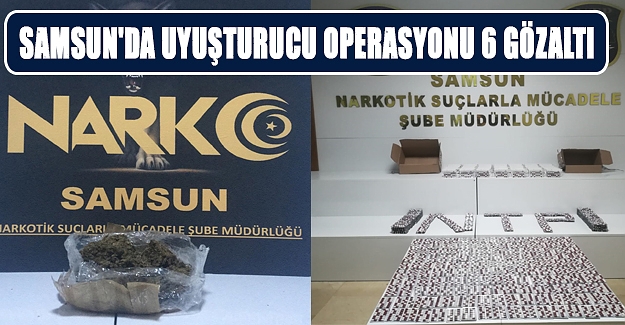 Samsun'da uyuşturucu operasyonları 6 gözaltı