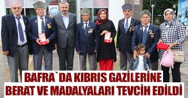 Bafra`da Kıbrıs Gazilerine Ödül