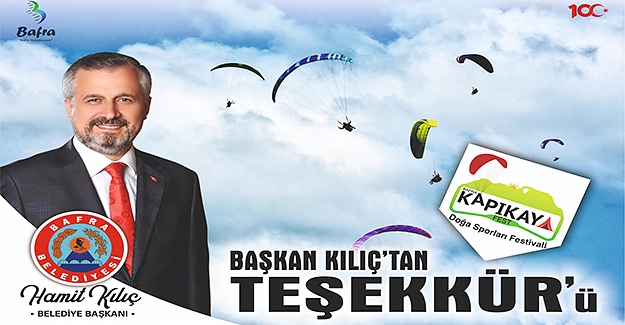 Başkan Kılıç'tan Kapikayfest Teşekkürü