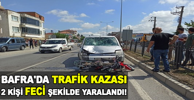 Bafra'da trafik kazası meydana geldi