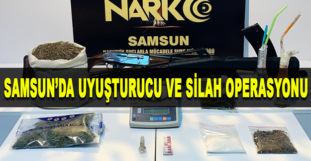 Samsun'da uyuşturucu ve silah operasyonu