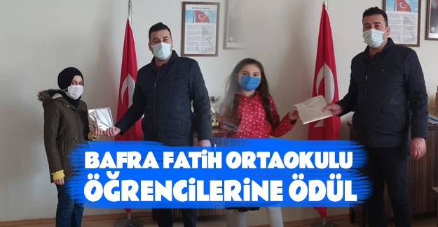 Bafra Fatih Ortaokulu Öğrencilerine Ödül