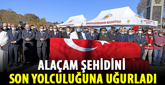 Alaçam şehidini son yolculuğuna uğurladı