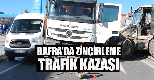 Bafra'da Zincirleme trafik kazası
