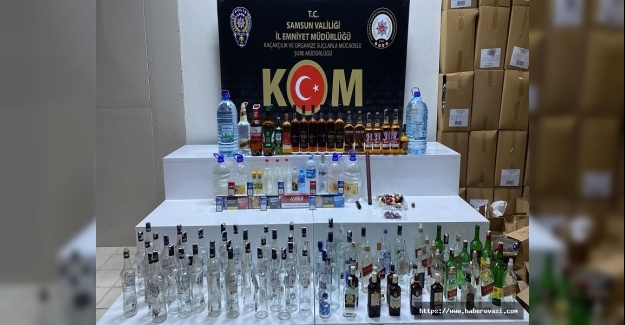 Samsun'da kaçak içki operasyonu