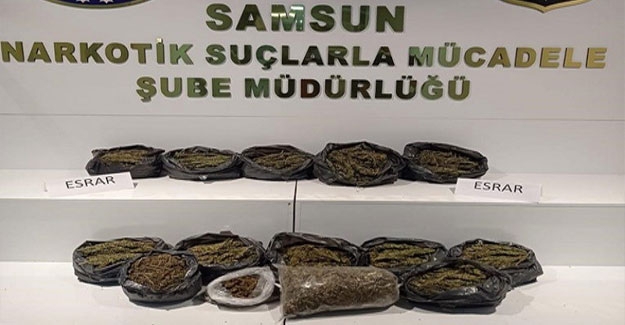 Samsun'da 15 kilogram esrar  ele geçirildi