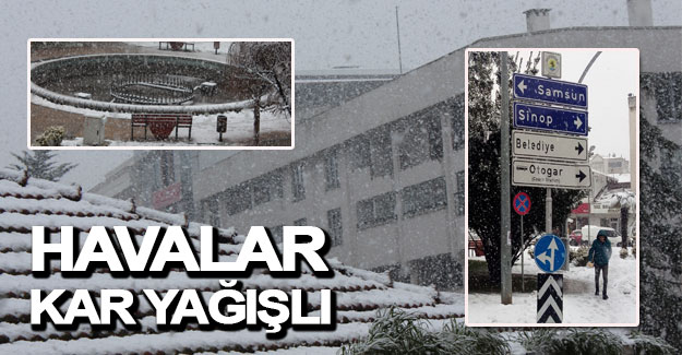 Samsun'da havalar kar yağışlı