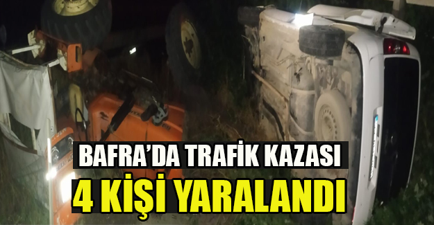 Bafra'da trafik kazası 4 yaralı