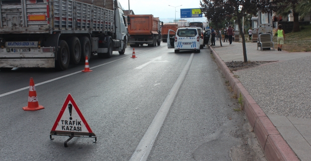 Bafra'da maddi hasarlı kaza