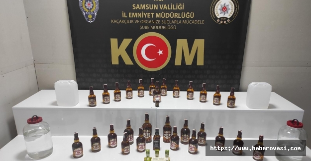 Samsun'da kaçak içki operasyonu