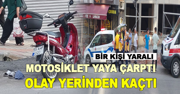 Motosiklet sürücüsü yaya çarptı olay yerinden kaçtı