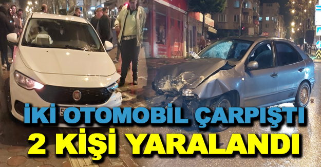 Bafra'da iki otomobil çarpıştı 2 kişi yaralandı