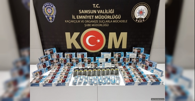 Samsun'da kaçak makaron sigara ele geçirildi