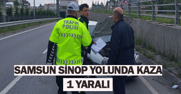 Bafra'da otomobil kaza yaptı sürücüsü yaralandı