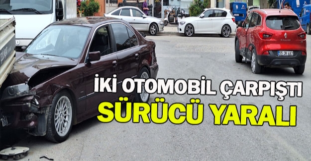 Bafra'da iki otomobil çarpıştı 1 sürücü yaralandı