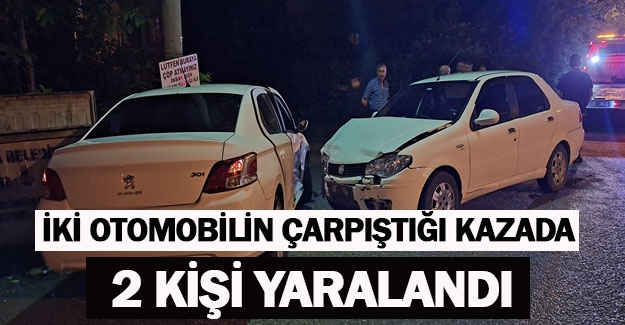 Bafra'da iki otomobilin çarpıştığı kazada 2 kişi yaralandı