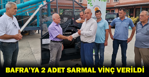 Bafra'ya 2 adet sarmal vinç törenle verildi