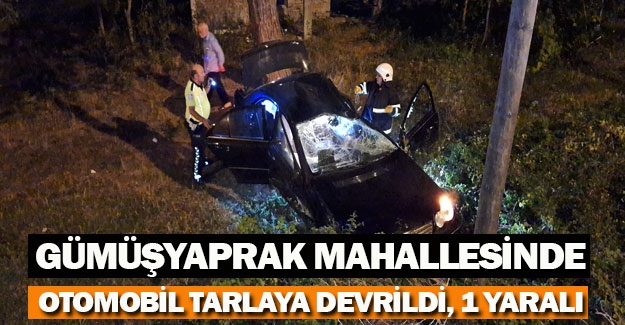 Samsun'da otomobil tarlaya devrildi, 1 yaralı