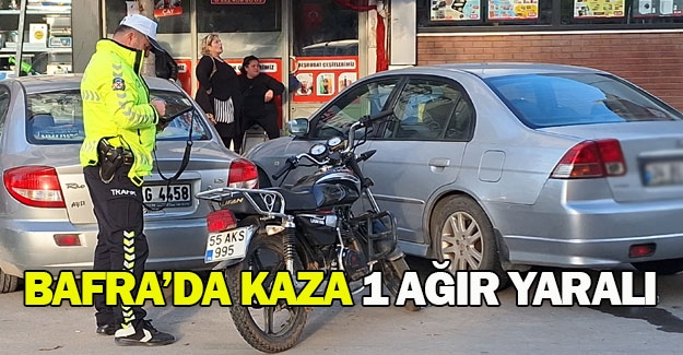 Bafra'da motosikletin çarptığı yaya ağır yaralandı