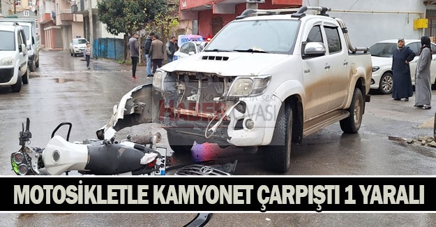 Samsun'da kamyonetle çarpışan motosiklet sürücüsü yaralandı