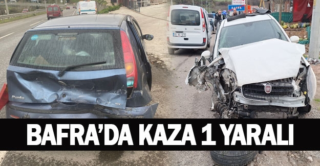 Samsun'da iki otomobilin karıştığı kazada 1 kişi yaralandı