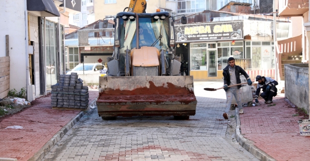 Bafra’da yol ve kaldırımlara estetik dokunuş