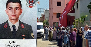 Şehit  Jandarma Astsubay Üstçavuş İsmail Demir son yolculuğuna uğurlanıyor.