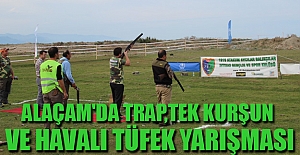 Alaçam'da trap, tek kurşun ve havalı tüfek yarışması