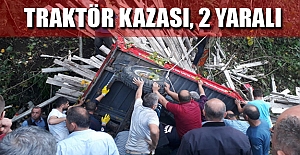 Samsun'da traktör kazası, 2 yaralı