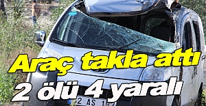 Samsun'da araç takla attı 2 ölü,4 yaralı