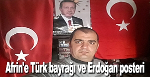 Samsun'dan Afrin'e Türk bayrağı ve Erdoğan posteri