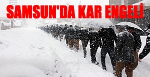 Samsun'da Kar'dan okullar kapandı