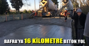 Bafra'ya 16 Kilometre beton yol