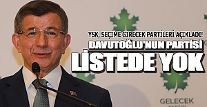 YSK`nın listesinde Davutoğlu'nun partisi yok