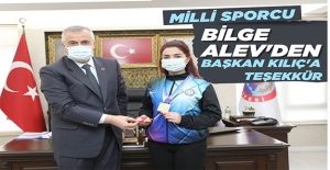 Milli Sporcu Bilge Alev'den Başkan Kılıç'a Teşekkür