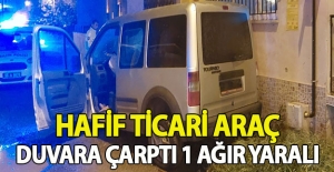 Samsun'da Hafif ticari araç duvara çarptı sürücüsü ağır yaralandı