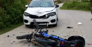 Samsun'da otomobille motosiklet çarpıştı 2 yaralı