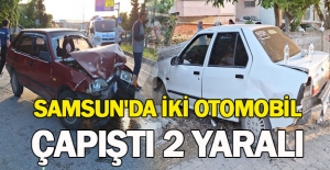 Samsun'da iki otomobil çapıştı 2 yaralı