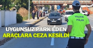 Samsun'da araçlarını yanlış park edenlere ceza yazıldı