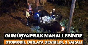 Samsun'da otomobil tarlaya devrildi, 1 yaralı
