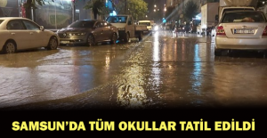 Samsun'da aşırı yağışlar sebebiyle okullar tatil edildi